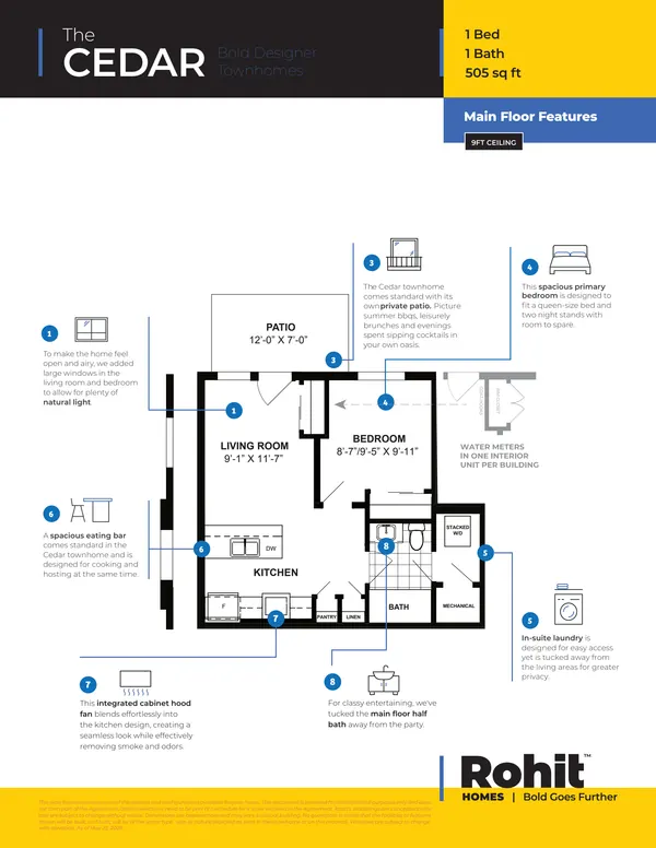 Cedar at #42, 16231 19 Avenue SW — Cedar Townhome floor plan — page 1 of 1, photo 8 of 8