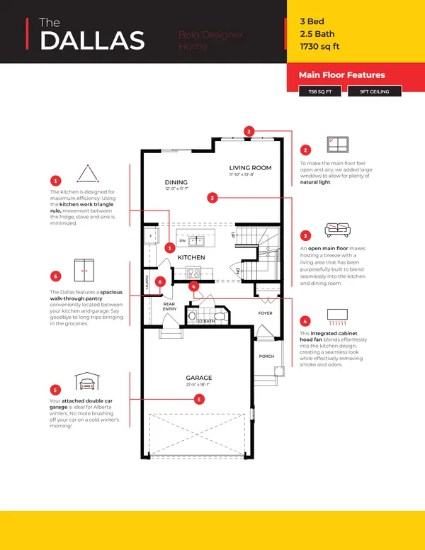 Dallas at 47 Chartres Close — Dallas floor plan (the single-family version — the same interior) — page 1 of 3, photo 5 of 7
