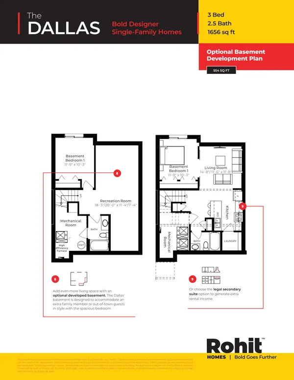 Dallas at 47 Chartres Close — Dallas floor plan (the single-family version — the same interior) — page 3 of 3, photo 7 of 7