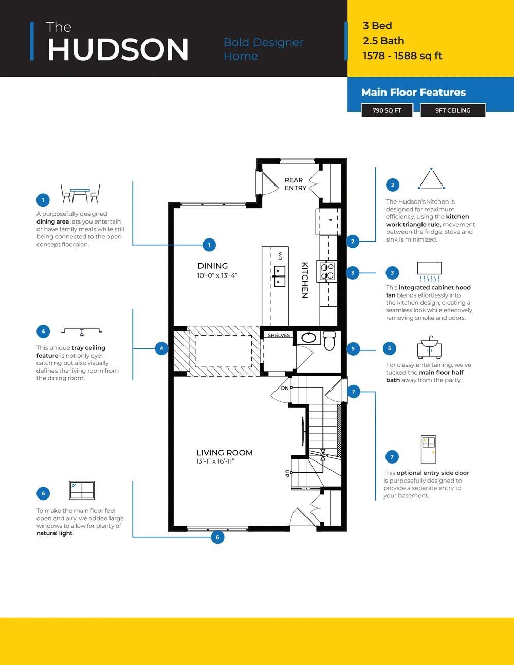 Hudson at 54 Cessy Street — Hudson floor plan (the single-family version — the same interior) — page 1 of 3, photo 3 of 3