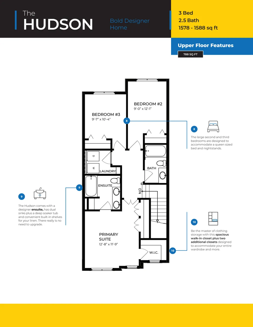 Hudson floor plan (the single-family version — the same interior) — page 2 of 3