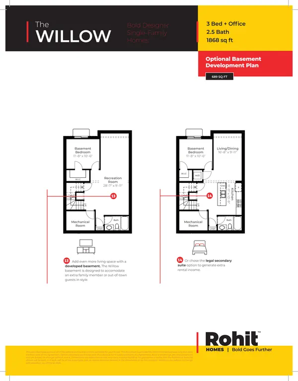 Willow at 10 Clichy Close — Willow Single Family floor plan — page 4 of 4, photo 12 of 12
