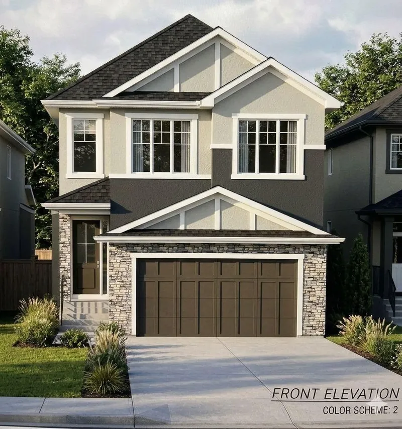 Rendering of the home designed for 4 Sorel Avenue (Vita’s “Heritage” front, colour scheme 2) — an illustration; colours and details can change.